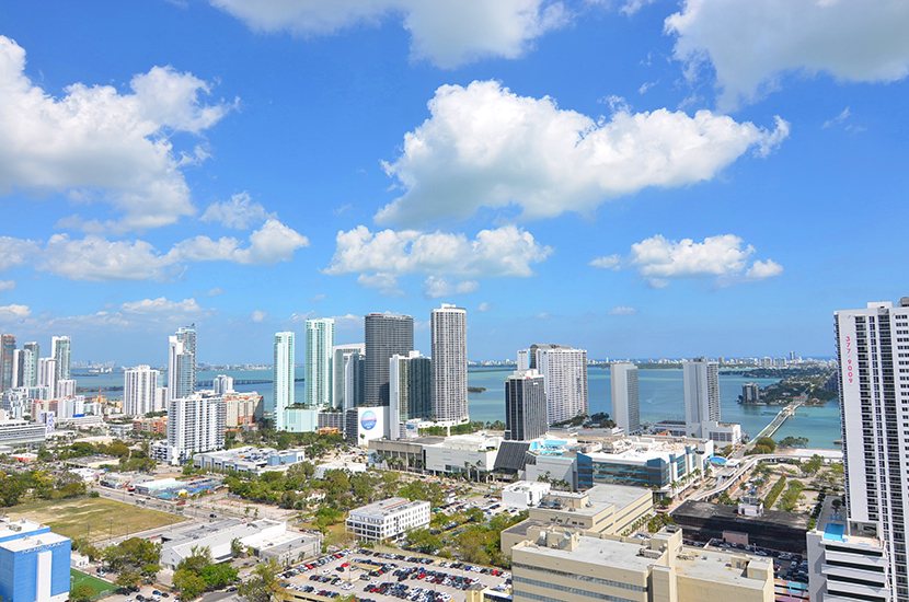 Edgewater skyline toward Biscayne Bay