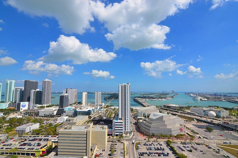 Downtown Miami aerial view